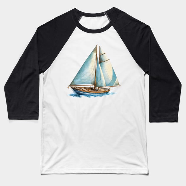 Sailboat Baseball T-Shirt by Chromatic Fusion Studio